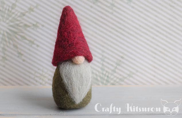 Needle Felting: Red & Green Gnome